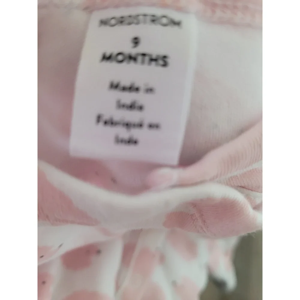 Baby Girl Nordstrom Pink Hedgehog Footed Pajamas Sleepsuit‎ 9 Months #R